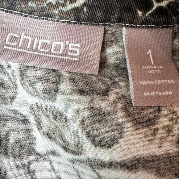 Chico's Womens Size 1 US 8 M Button Up Animal Print Jacket Top Bold Career Work - Picture 3 of 13